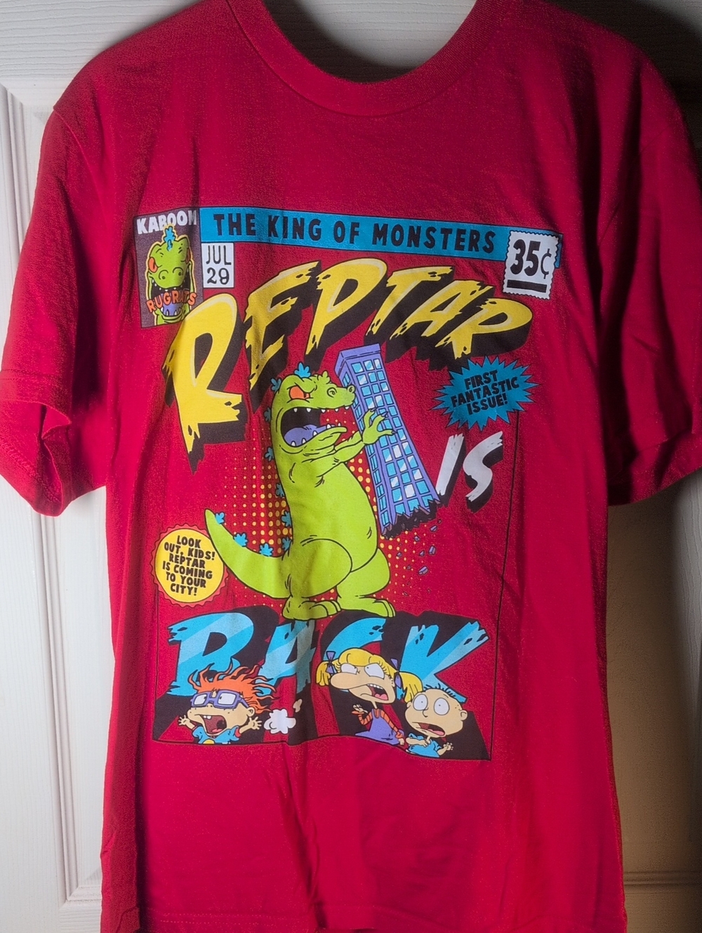 Nickelodeon Red Tee with Green Reptar Comic Graphic